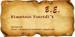 Blaustein Euszták névjegykártya